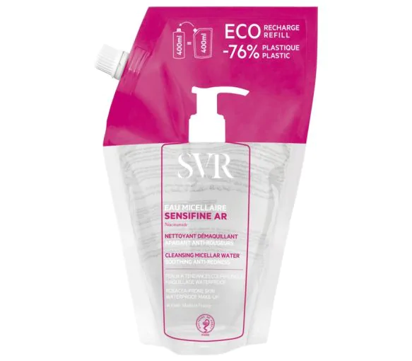 Sensifine AR eau micellaire peaux sensibles à rougeurs SVR - éco-recharge de 400ml