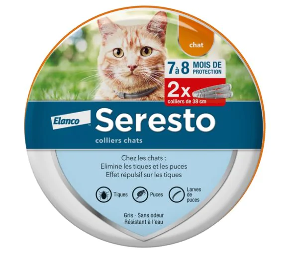 Seresto collier antiparasitaire chats Elanco - 2 colliers