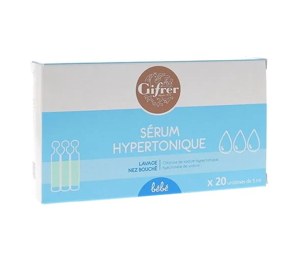 Sérum hypertonique Gifrer - boîte de 20 unidoses de 5 ml