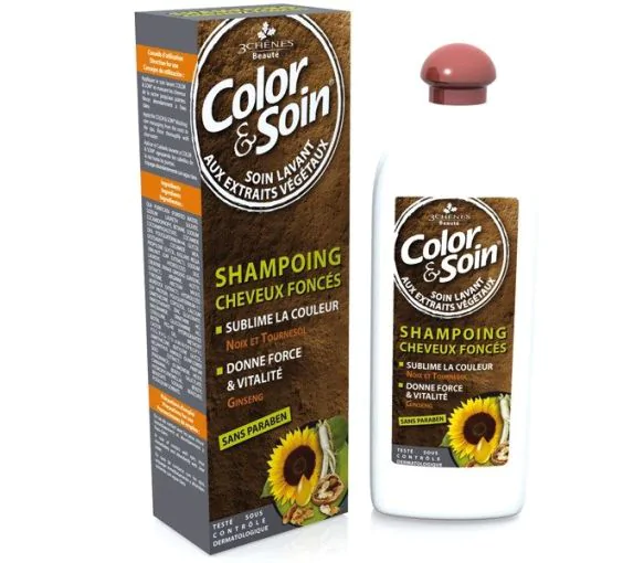 Color & soin shampoing cheveux colorés foncés Les 3 Chenes - 250 ml