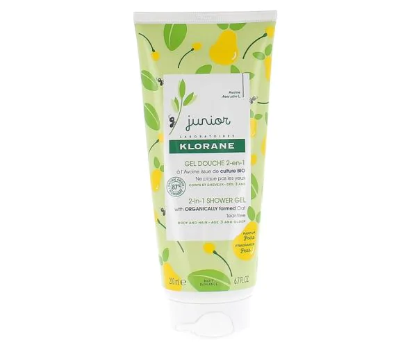 Gel douche 2 en 1 parfum poire junior Klorane - tube de 200 ml