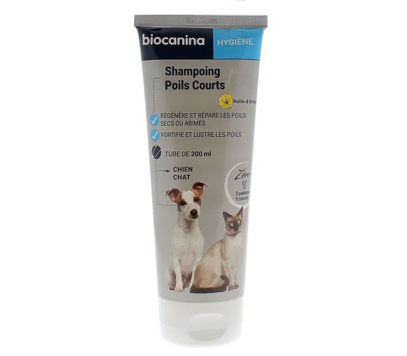 Shampoing poils courts chien et chat Biocanina - tube de 200 ml