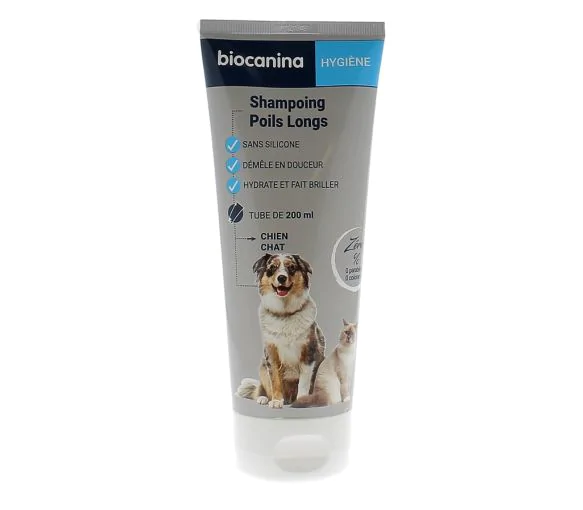 Shampoing poils longs chien et chat Biocanina - tube de 200 ml