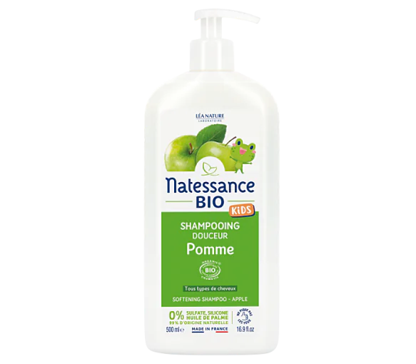 Shampooing Kids à la pomme bio Natessance - flacon-pompe de 500ml
