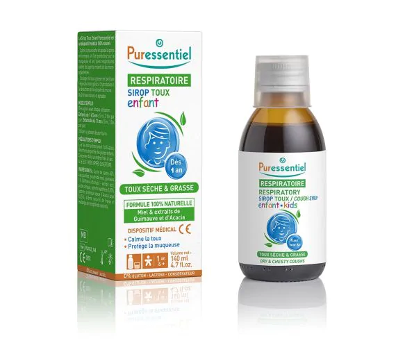 Sirop toux sèche et grasse enfant dès 1 an Puressentiel - flacon de 140ml