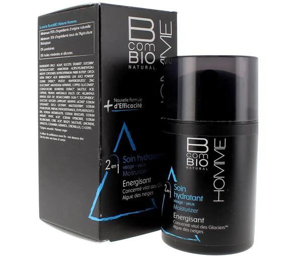 Soin hydratant visage et yeux Homme BcomBIO - flacon pompe de 50 ml