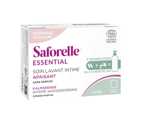 Soin lavant intime apaisant recharge Saforelle - boite de 4 bâtonnets de 6g