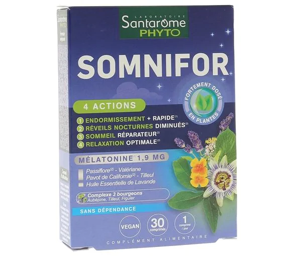 Somnifor 4 actions Santarome - boîte de 30 comprimés