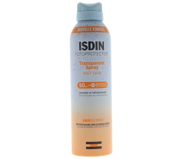 Spray transparent Wet Skin SPF50 Fotoprotector Isdin - spray de 250ml