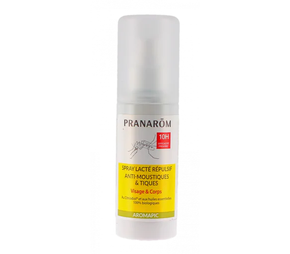 Spray lacté répulsif anti-moustiques et tiques Pranarôm - spray de 100ml