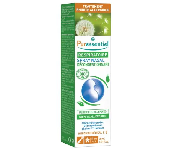Spray nasal décongestionnant aux huiles essentielles BIO Puressentiel - spray de 30 ml