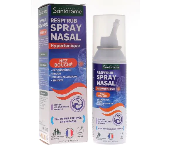 Respi'rub Spray nasal hypertonique nez bouché Santarome - spray de 100ml