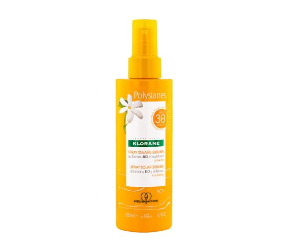 Spray solaire sublime SPF 30 au Tamanu BIO et au Monoï Klorane - spray de 200 ml