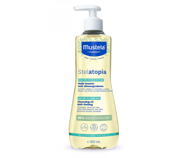 Stelatopia Huile lavante bébé-enfant Mustela - flacon-pompe de 500 ml