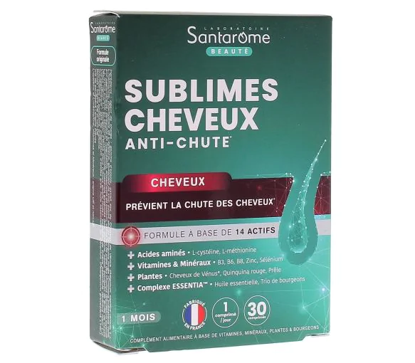 Sublimes cheveux anti-chute Santarome - boîte de 30 comprimés