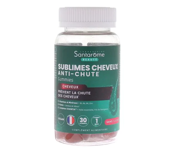 Sublimes cheveux anti-chute Santarome - pot de 30 gummies