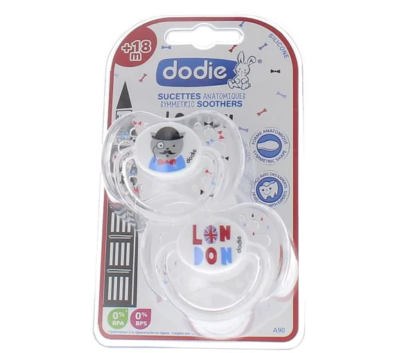 Sucette anatomique 18 mois et plus London Dodie - 2 sucettes