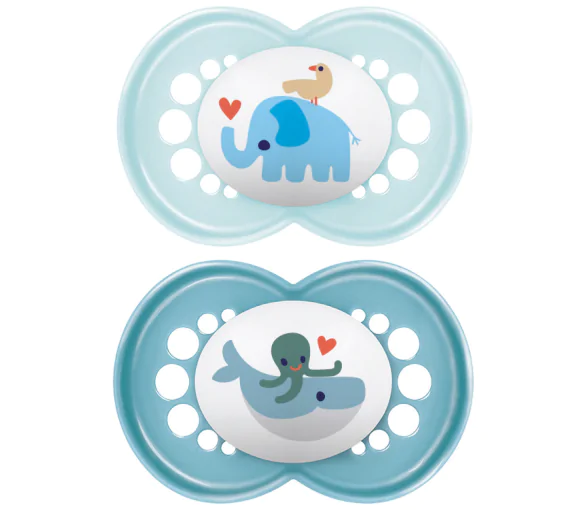 Sucettes Original anatomiques silicone 6mois+ MAM - lot de 2 sucettes