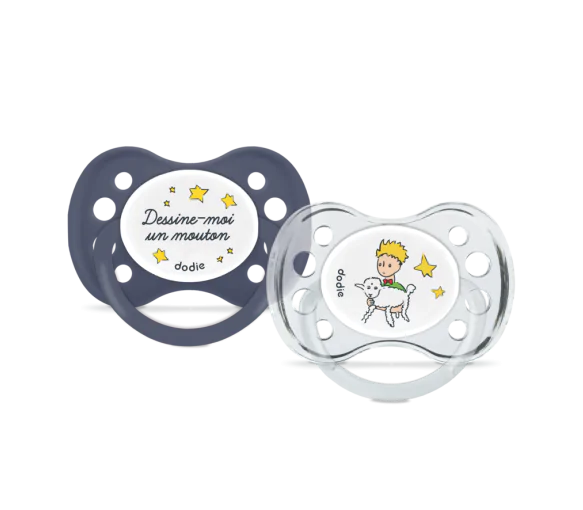 Sucettes anatomiques +6 mois édition limitée Le Petit Prince Dodie - lot de 2 sucettes