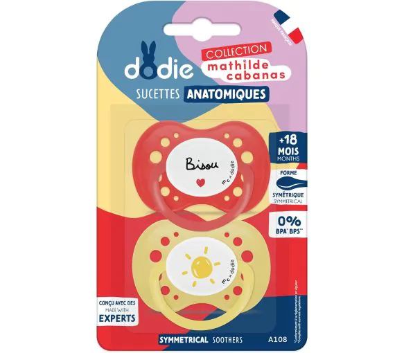 Sucettes anatomiques collection Mathilde Cabanas +18 mois Dodie - lot de 2 sucettes