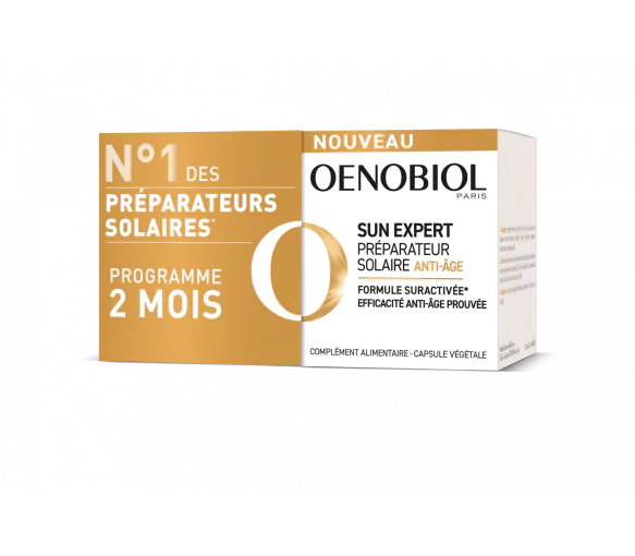 Sun Expert Préparateur solaire anti-âge Oenobiol - lot de 2 pots de 30 capsules