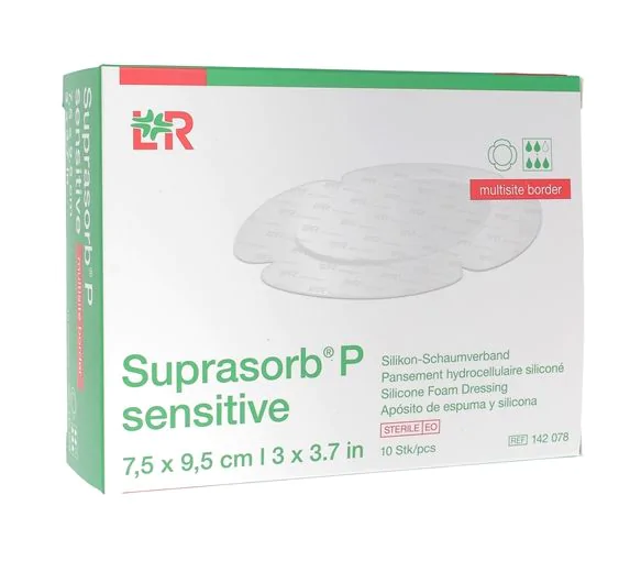 Suprasorb P Sensitive Multisite border 7,5 x 9,5 cm Lohmann & Rauscher - boîte de 10 unités