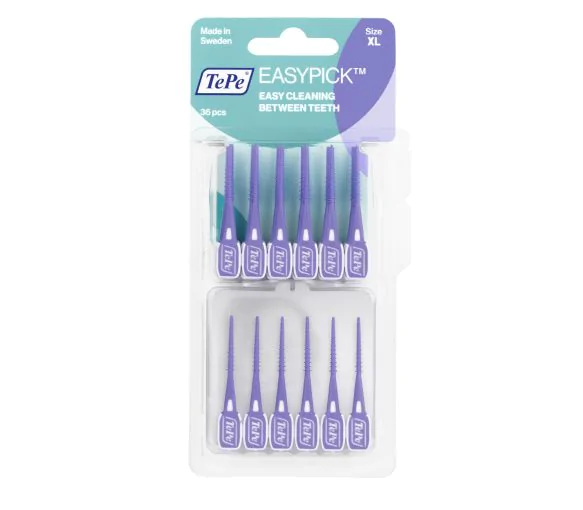 Easy Pick Cure-dents silicone violet XL TePe - 36 unités