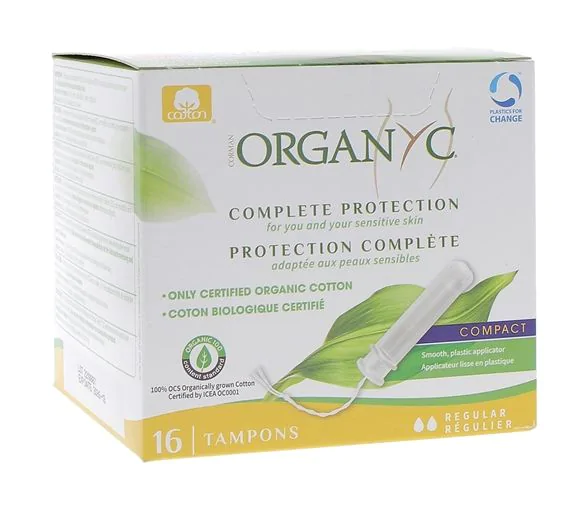 Tampon normal avec applicateur bio Organyc - boîte de 16 tampons