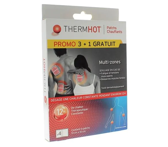 ThermHot Patchs chauffants multizones Therapearl - boîte de 3 patchs + 1 gratuit