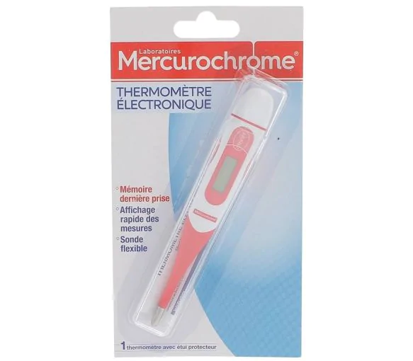 Thermomètre électronique à sonde flexible Mercurochrome - 1 thermomètre