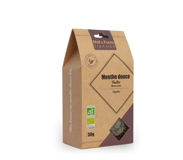 Tisane Feuille Menthe Douce Bio Digestion Nat & Form - sachet de 30 g