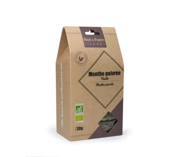 Tisane feuille menthe poivrée bio Nat & Form - sachet de 30 g