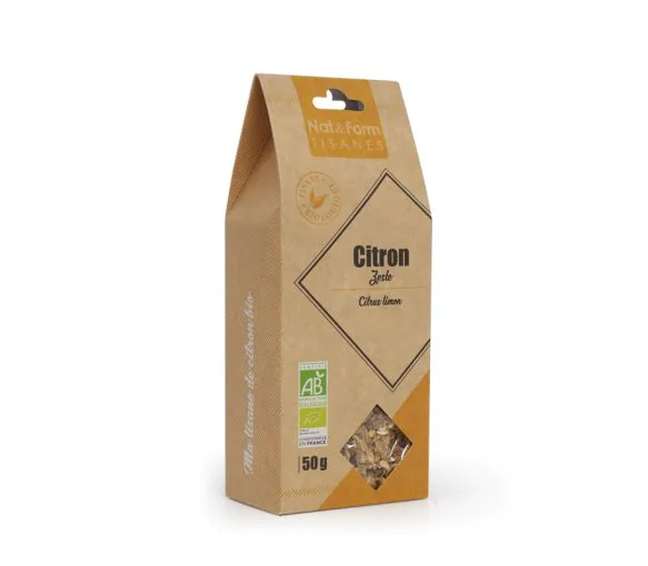Tisane Zeste Citron Bio Nat & Form - sachet de 50 g