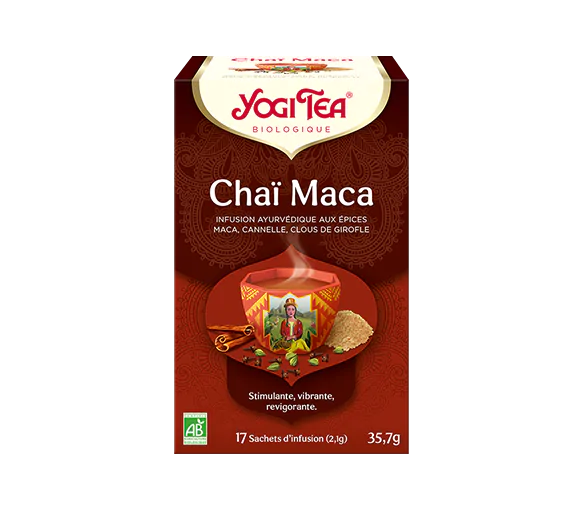 Tisane ayurvédique Chaï maca bio Yogi Tea - boîte de 17 sachets