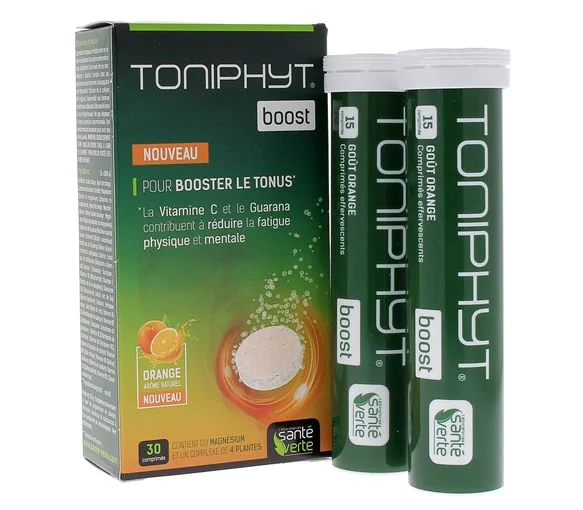 Toniphyt boost goût orange Santé verte - boite de 30 comprimés effervescents
