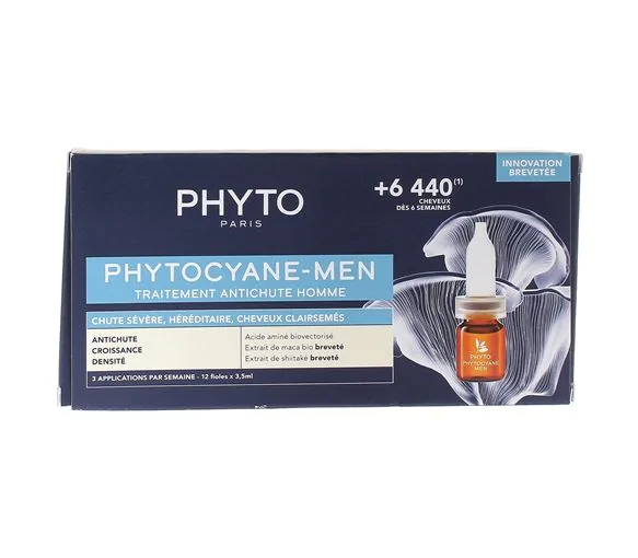 Traitement anti-chute homme phytocyane Phyto - boite 12 fioles x 3,50 ml
