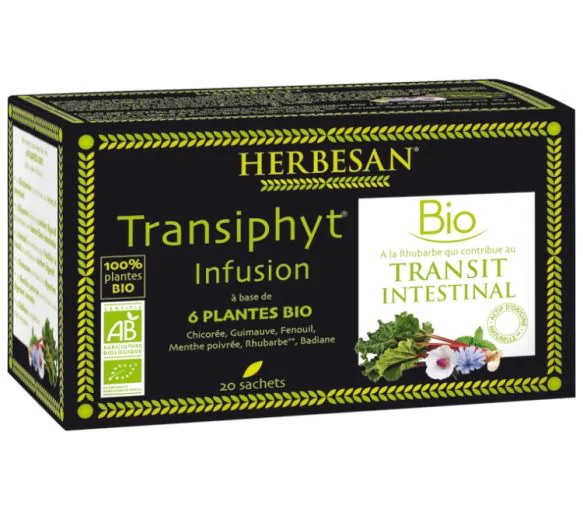 Transiphyt Infusion bio Herbesan - boîte de 20 sachets