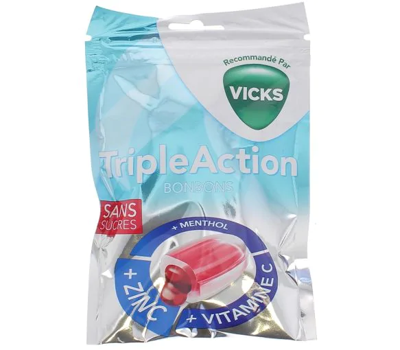 TripleAction Bonbons Vicks - paquet de 72 g
