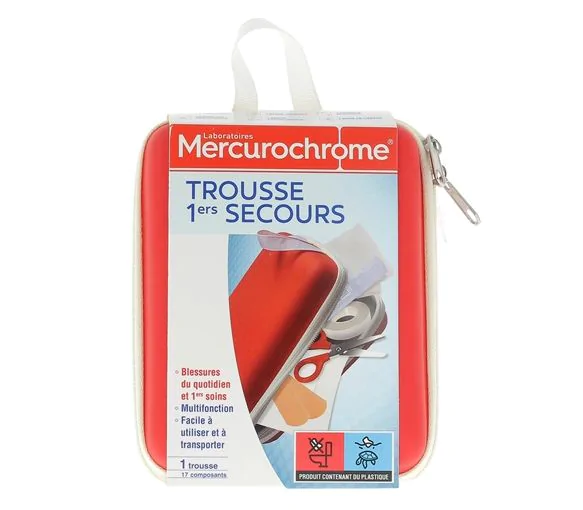 Trousse Premiers secours Mercurochrome - trousse contenant 17 produits