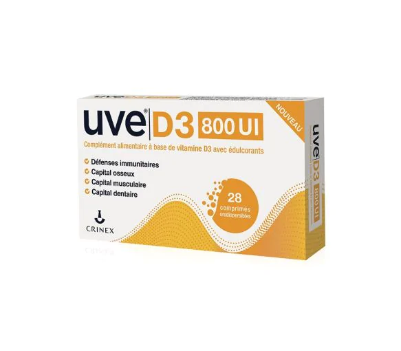 UVE D3 800 UI Crinex - boîte de 28 comprimés orodispersibles