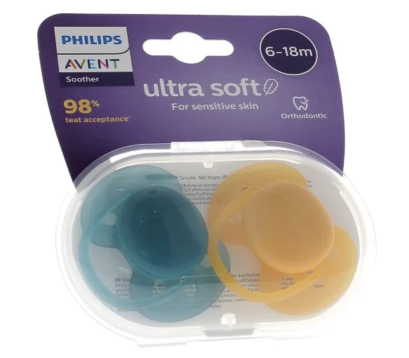 Ultra Soft Sucette 6-18 mois Philips Avent - lot de 2 sucettes