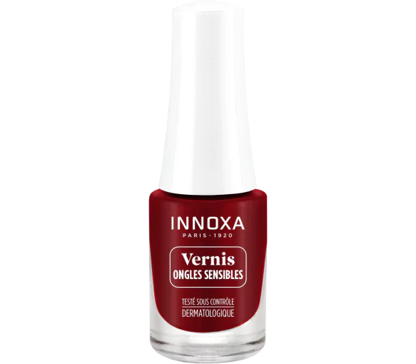 Vernis à ongles hypoallergénique rouge couture 401 Innoxa - flacon de 5 ml