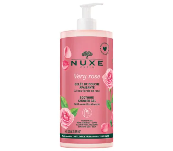 Very rose Gelée de douche apaisante Nuxe - flacon-pompe de 750 ml