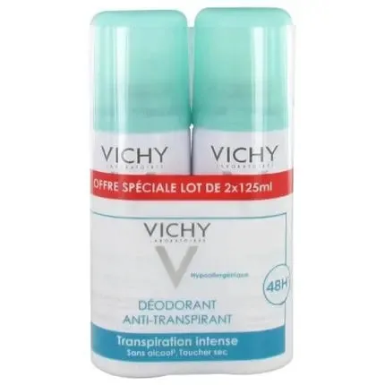Vichy Anti-Perspirant Deodorant 48h Effectiveness - Pack of 2 125ml Unisexe