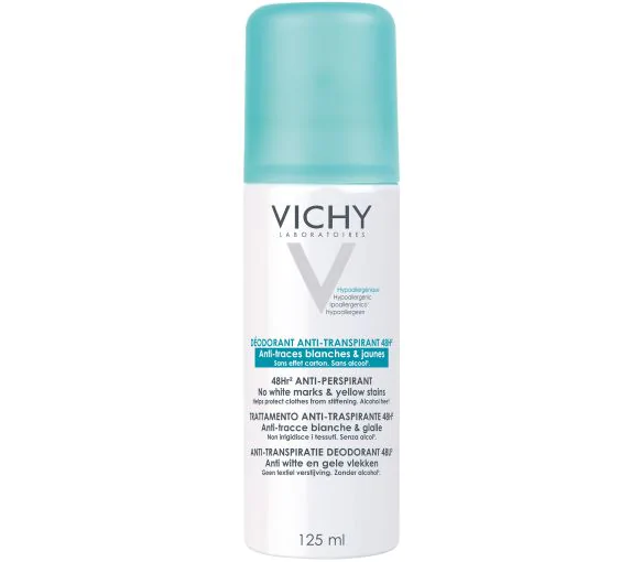 Déodorant anti-transpirant 48h anti-traces blanches & jaunes Vichy - spray de 125 ml