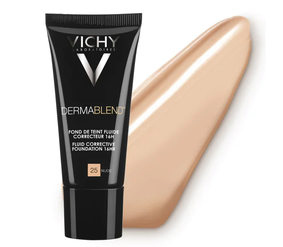 Dermablend fond de teint fluide correcteur 16h SPF 35 teinte 25 nude Vichy - tube de 30 ml
