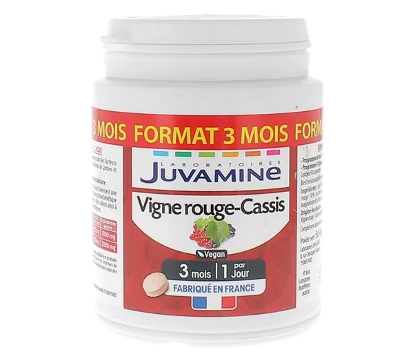 Vigne rouge cassis Juvamine - pot de 90 comprimés