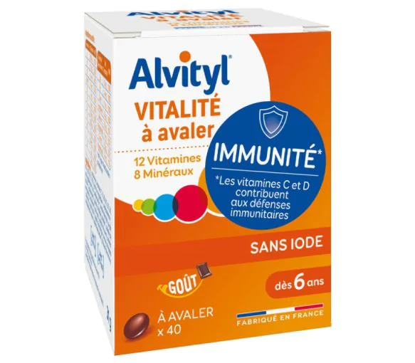 Vitalité à avaler Alvityl - boîte de 40 comprimés à avaler