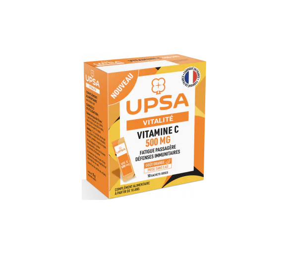Vitalité vitamine C 500 mg UPSA - boîte de 10 sachet-doses