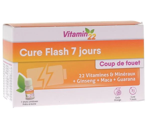 Vitamin 22 cure flash 7 jours Ineldea - boite de 7 flacons unidoses de 30 ml